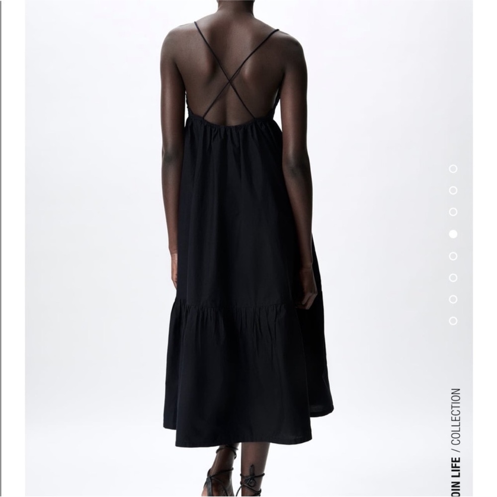 Zara black dress with lace detail